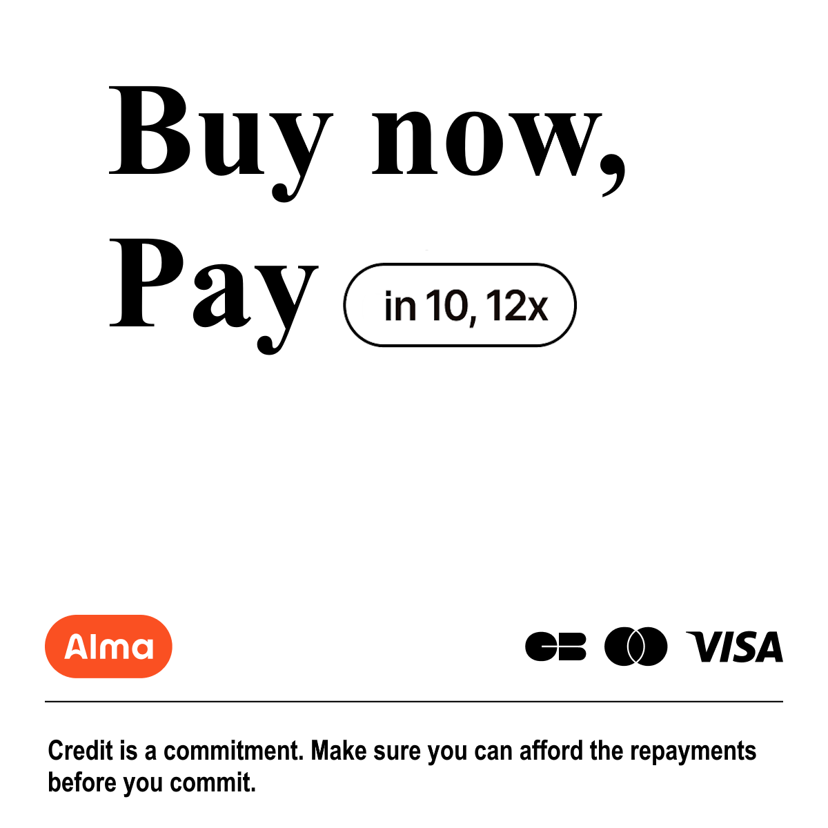 Alma - Buy now, pay in 10, 12x
